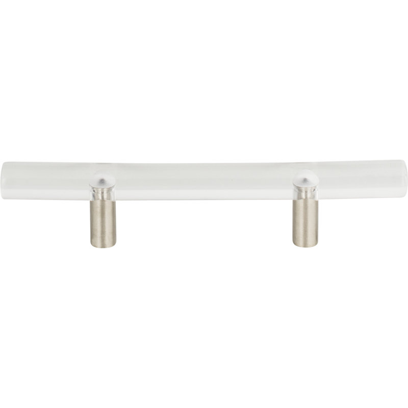 Clear Acrylic and Brushed Nickel Modern Bar Pull