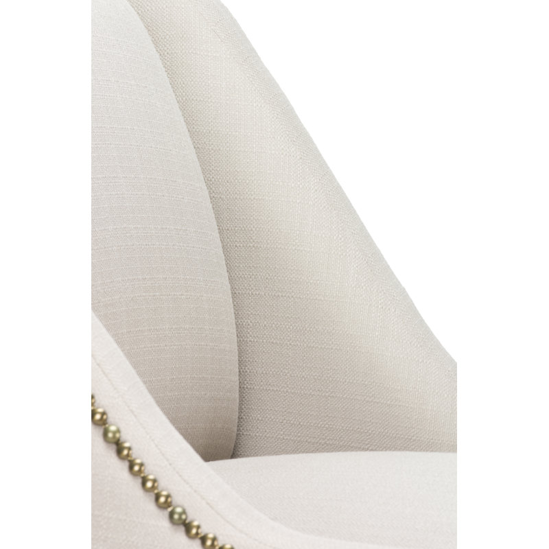 Earlston Upholstered Wingback Chair, Beige 100% Linen