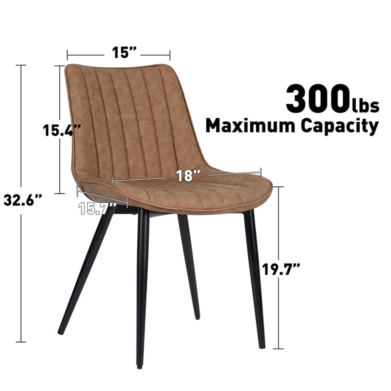 Chaises de salle à manger en similicuir 4 pièces Corrigan Studio®, Brun