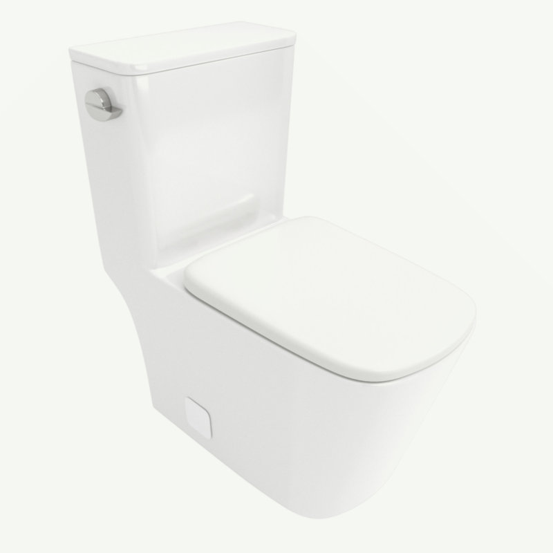White Ceramic One-Piece Elongated High Efficiency Toilet
