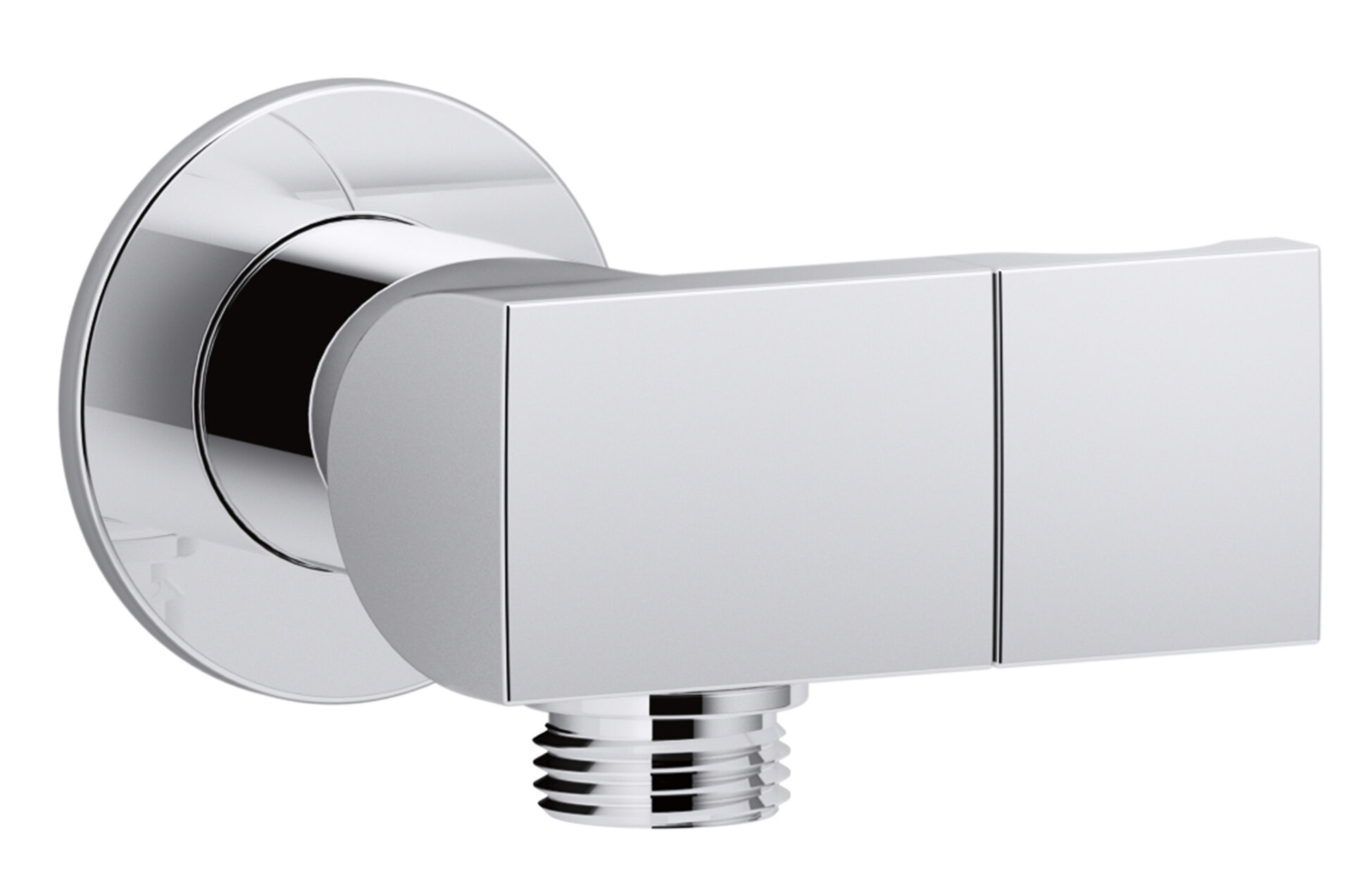 Relexa Brass Wall-Mount Supply Elbow Hand Shower Holder in Polished Chrome