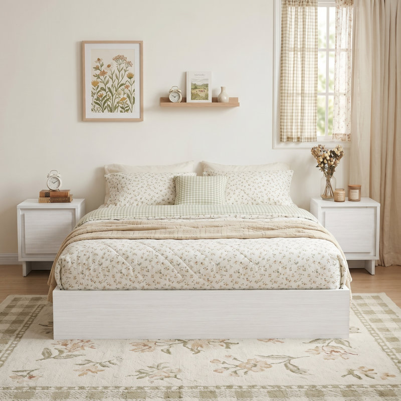 2 Piece Bedroom Set, Blanc cassé rustique, King