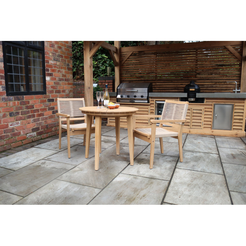 Roma Round 2 - Person 80cm Long Bistro Set with Cushions