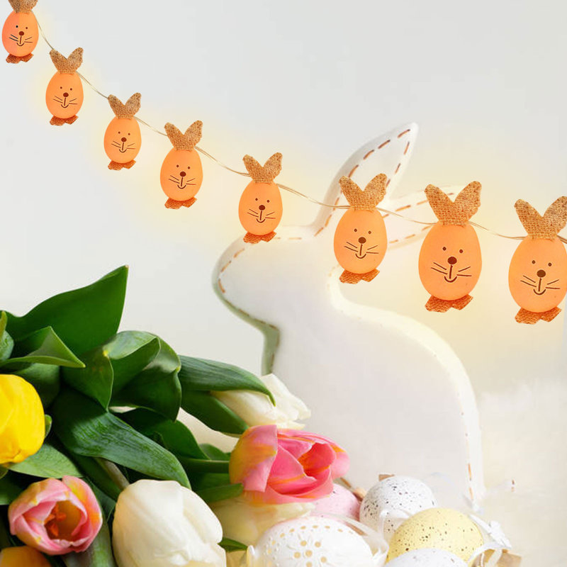 Easter Decorations,Easter Yellow Chicken Lamp Led Warm Light String, Hatching Eggs Lamp String, Battery Powered Easter Decorative Lamp String