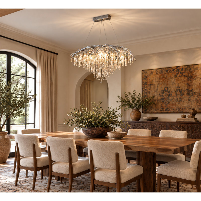 Lustre en cristal 10 lumières Gabriela Eclectic, argent