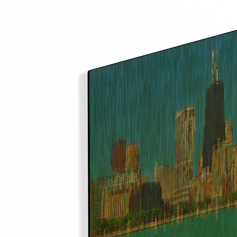«Hancock 6» par David Manlove, art mural en métal doré, 16 po x 12 po, 16 po x 12 po