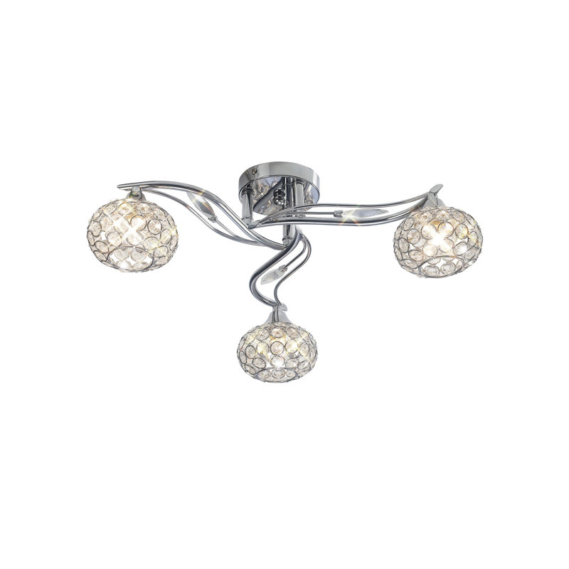 Ebner 3 - Light Unique/Statement Chandelier, Polished Chrome