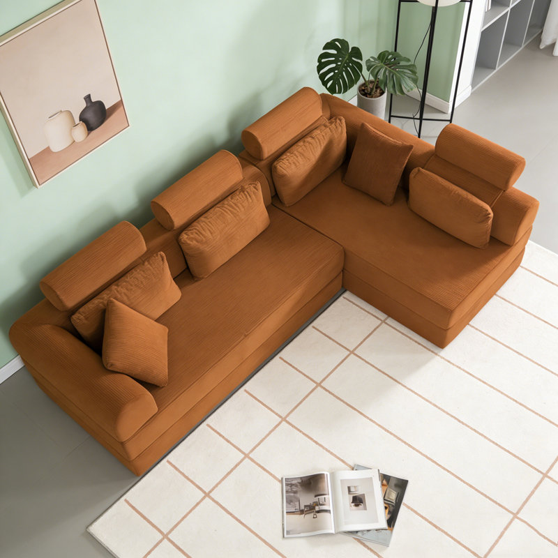 Canapé modulaire en L, Orange