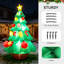 Arbre de Noël géant 12 pi gonflable avec des cadeaux, des boules de lumière, des cannes de bonbon, 6 lumières DEL, 190D, polyester, 12V, 2000 mA