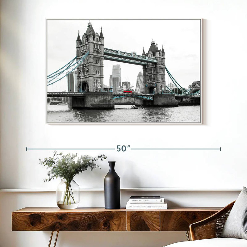 Pop London Bridge, Cadre flottant blanc, 40 po x 27 po