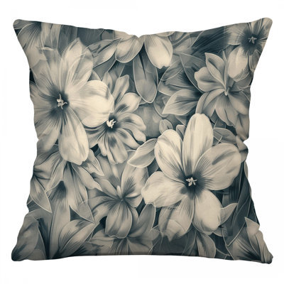 Coussin décoratif fleurs, sergé de coton floral