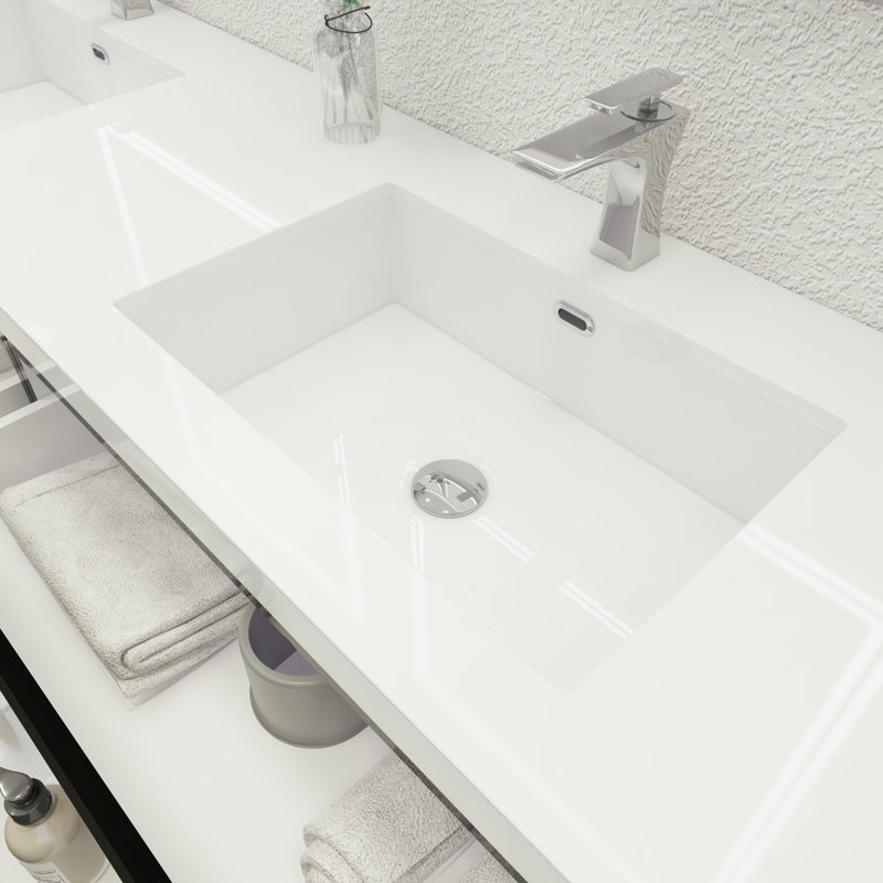 Aylanna 72" Wall-Mounted Double Bathroom Vanity Set, High Gloss Black