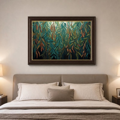 Toile mosaïque bleu sarcelle et rouille