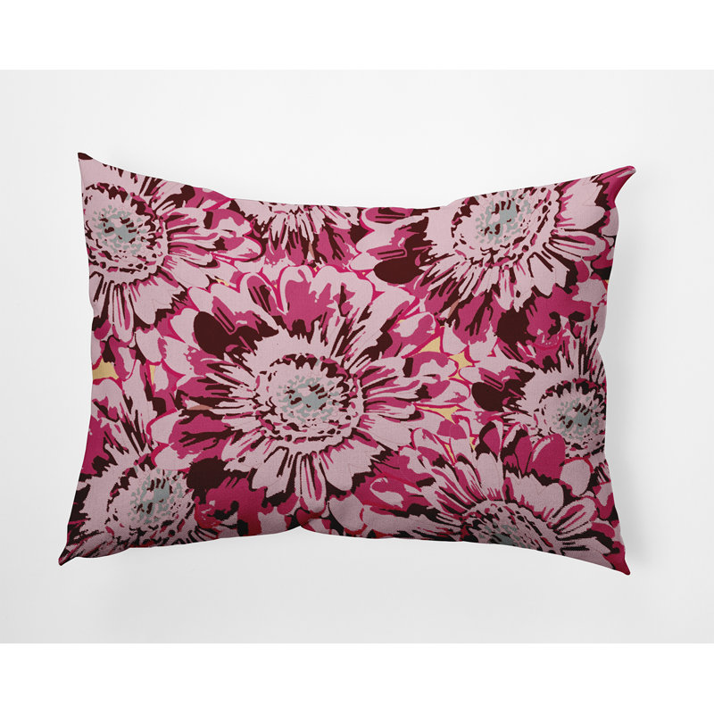Coussin décoratif en polyester floral, H 14 po x l 20 po, Rectangulaire