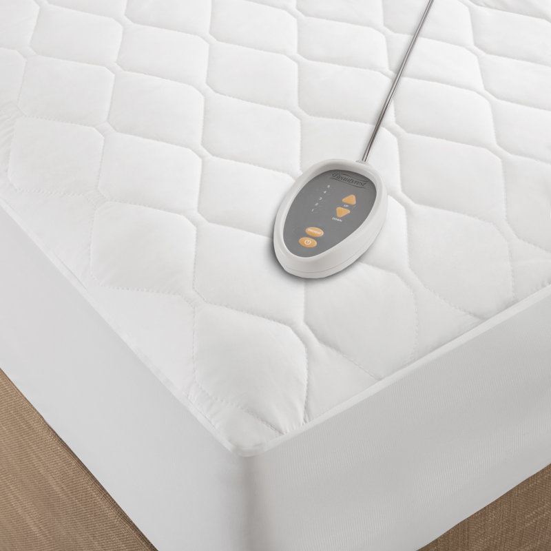 Protège-matelas chauffant en microfibre avec traitement d'humidité 3M, Double