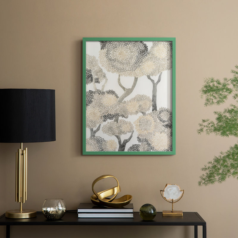 Dewdrop Maple II Framed Print - Solid Wood, 11" H x 9" W, Green