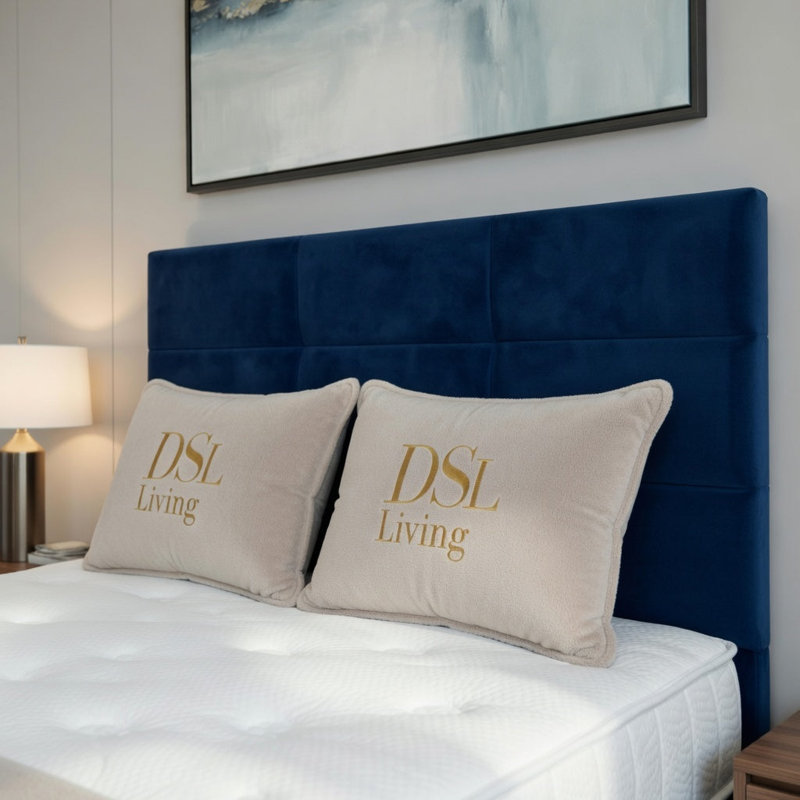 Alexzis Upholstered Bed, Super King, Dark Blue