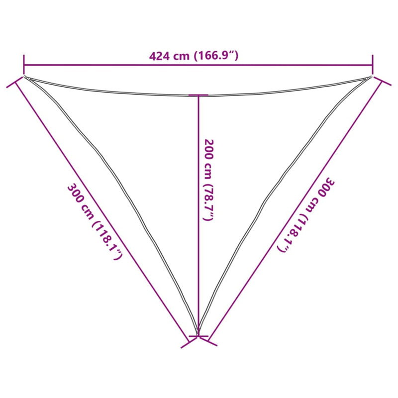 Camen 100% Polyester Oxford 3m x 4.24m Triangle Shade Sail, Sand