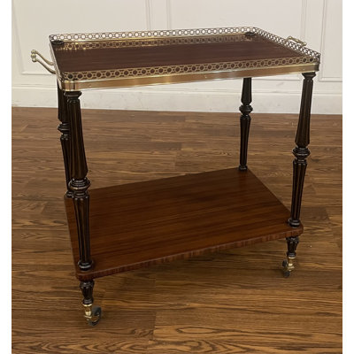Solid Wood 29.5" Tall Bar Cart