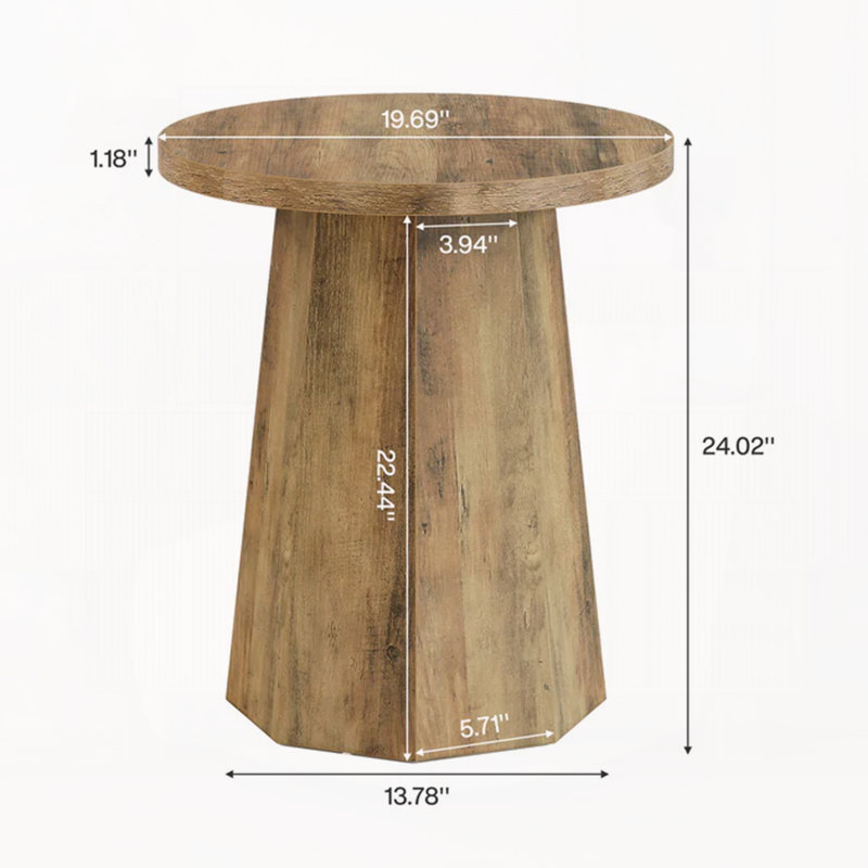 Table basse en bois, petite table de bout, table d'appoint, table de lecture ronde