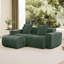 Canapé d'angle 2 places en velours, sans ossature apparente, avec passepoil français, aucun assemblage requis, coussins décoratifs inclus, modulable et adaptable en forme de L, tissu, assemblage sur les bords, mousse haute résilience
