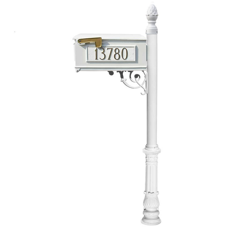 Lewiston Aluminum Post Mounted Mailbox, Yes