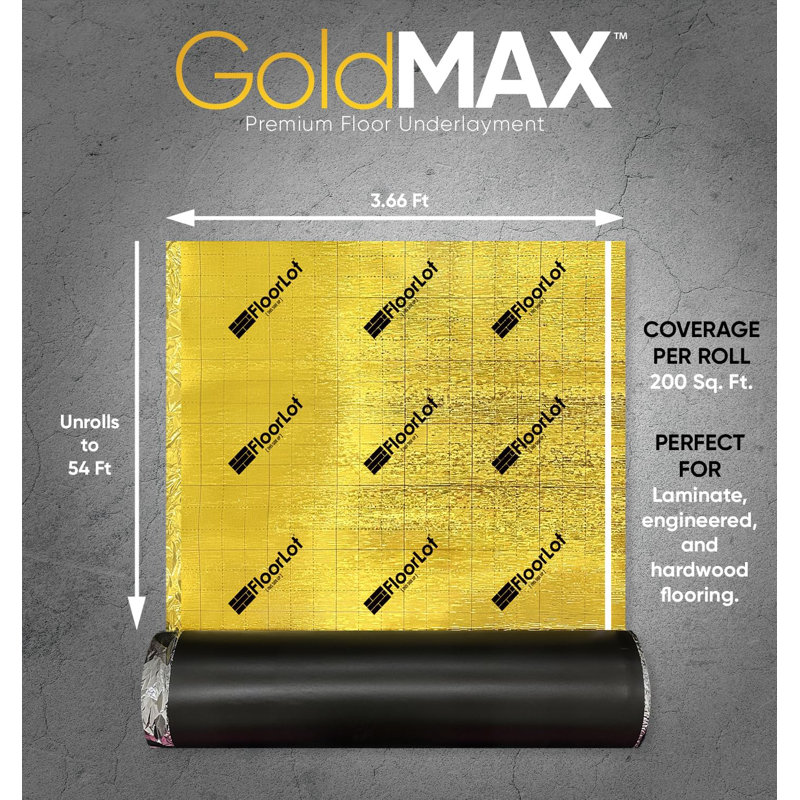 Sous-couche de revêtement de sol GoldMax Premium (200 pieds carrés / rouleau)