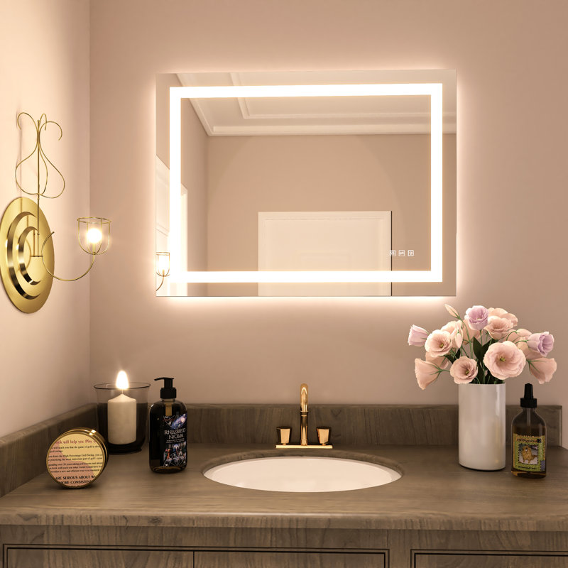 Ulrika Flat LED Mirror, Square, 30" x 30"