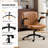 Oil-Waxed Leather Swivel Chair With Flip-Up Armrests-974970027