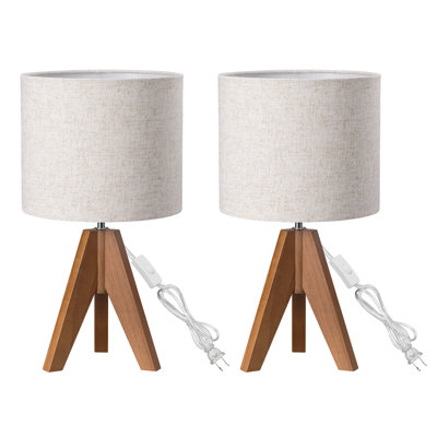 Lampe trépied en bois massif Cachezon
