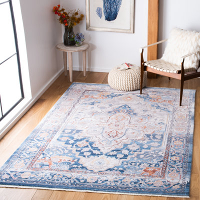 Allaroe Oriental Blue/Gold Area Rug