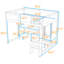 Lit mezzanine avec bureau, garde-robe, DEL et rangement Gaming-995753307