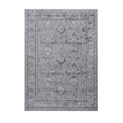 5X7 Grey / Oriental Area Rug