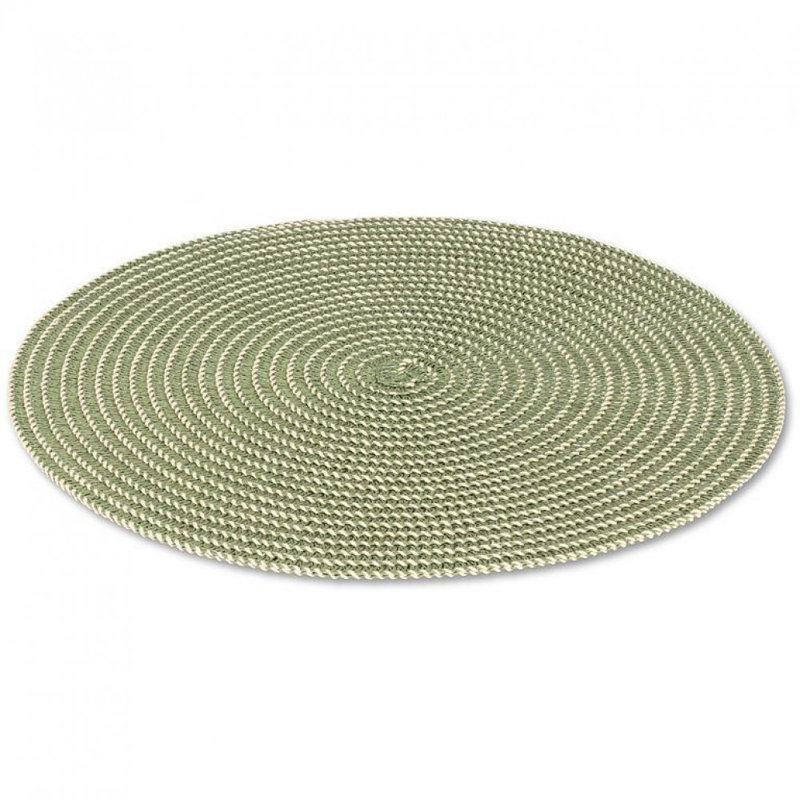 Napperon vert frais et ivoire, Green/Ivory