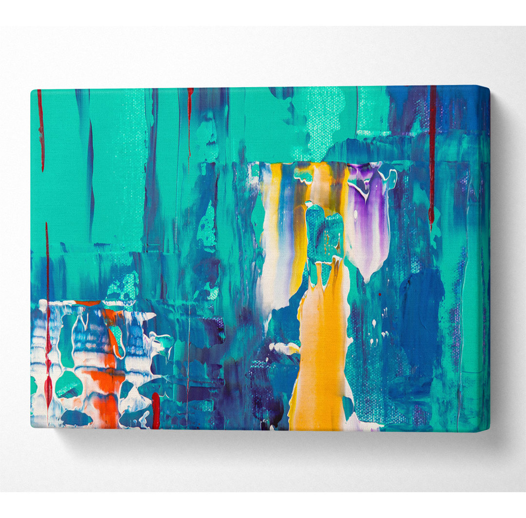 Teal Abstract Drips