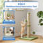 22 Inch Cat Scratching Post Mounting Methods Scratcher Tree Tower Natural Sisal Rope Scratch Post With Stable Base And Hanging Toy Balls For Indoor Cats And Kittens-2105478717-2104593737