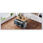 Grand îlot de cuisine de 54 pouces avec abattant, beaucoup de rangement et texture en relief pour les cuisines modernes en bleu-gris-694209578