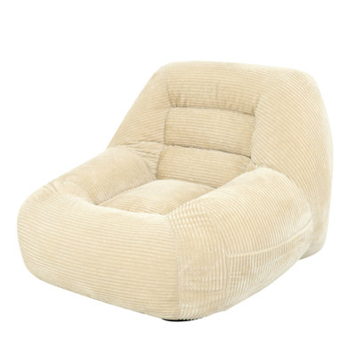Corduroy Fabric Beanbag Couch For Living Room, Bedroom & Dorm, Cozy Fluffy Cloud Mini Couch
