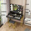 Vanity Desk With Mirror And Lights, Makeup Vanity Set With 2 Drawers & 3 Open Shelves-1068131662