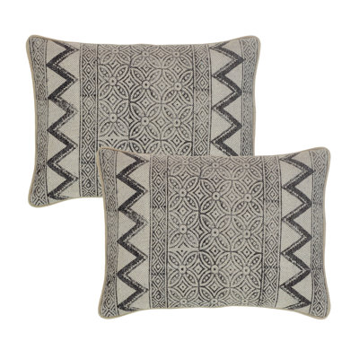 Block Print 100% Cotton Decorative Throw Pillow Cover (Set of 2)