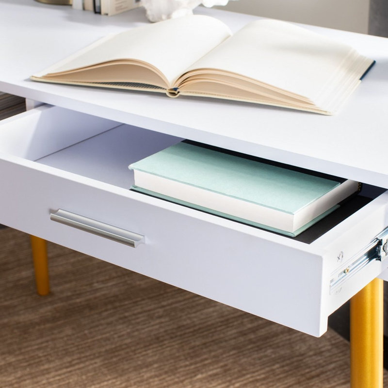 Bureau Saxatil, Blanc / Doré
