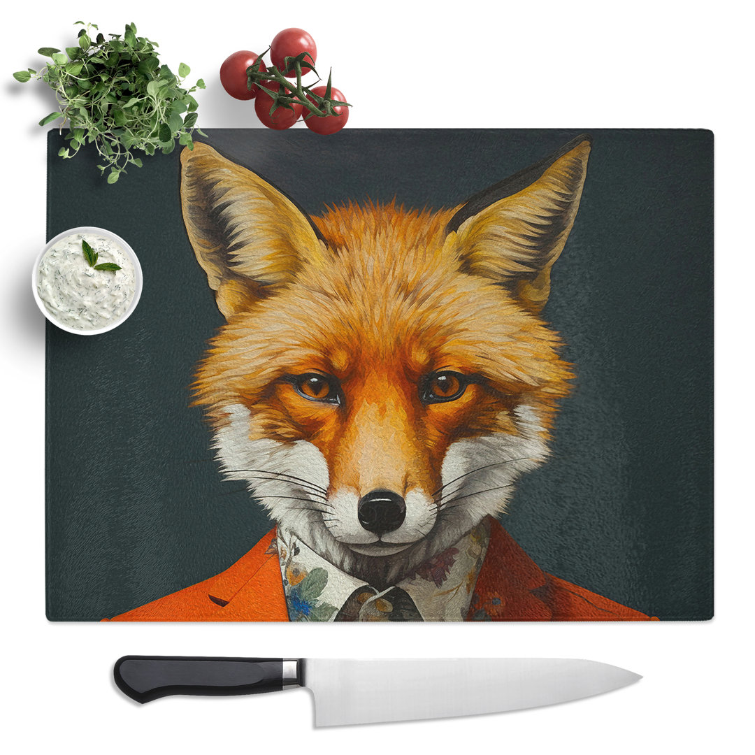 Fox Contemporary Art  Glass Chopping Board