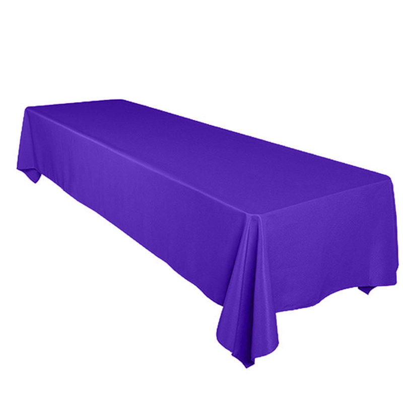 Tiano Solid Polyester Tablecloth, 72" x 58", Purple