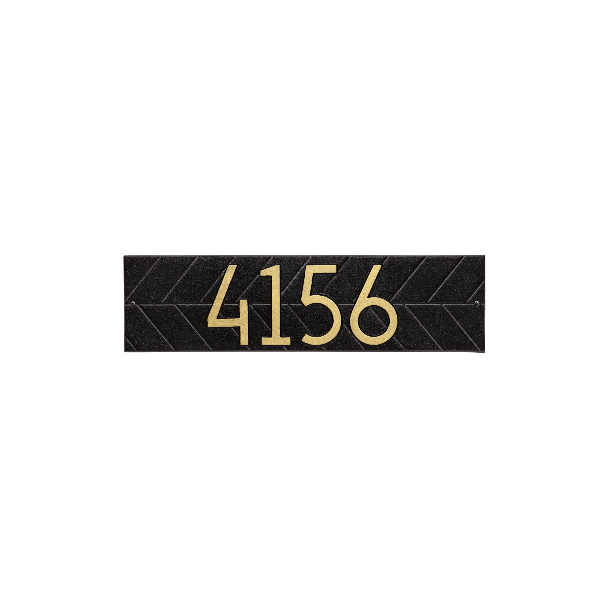 Mid-century Modern Herringbone Wall Plaque, Yes, Black/Gold