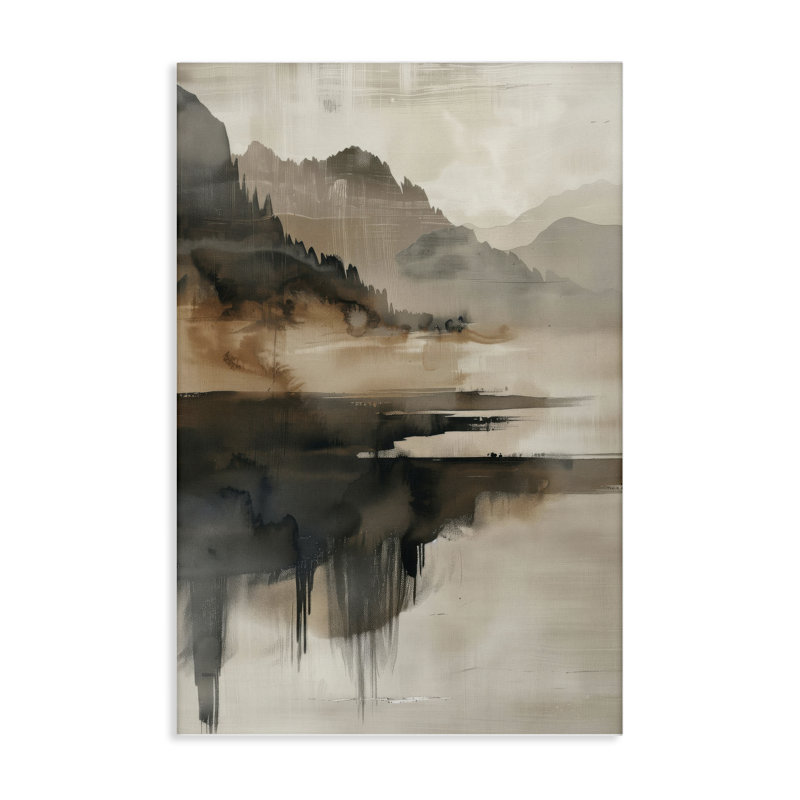 Layered Opaque Mountain Reflection Canvas, design by LSR Creative Studio, 24" H x 16" W