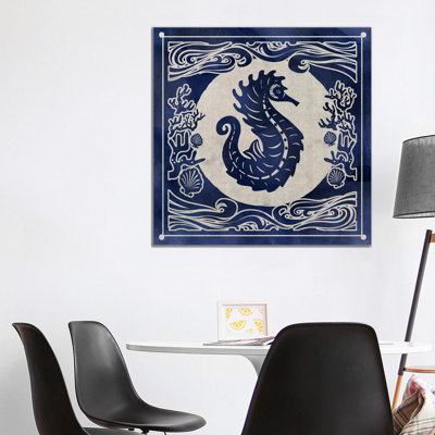 Ink Seahorse 1 Piece Wrapped Canvas Wall Art