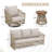 Outdoor 5-person Wicker Sofa With Cushion
