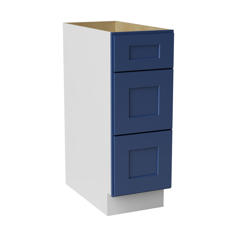 Armoire de cuisine en bois massif prête à assembler, 12", Shaker bleu