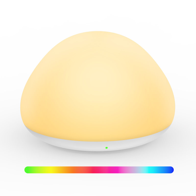 Veilleuse pour chambre de bébé, lampe de contrôle en silicone souple avec changement de couleur 8, gradation continue, minuterie 1h, veilleuse portable rechargeable pour l'allaitement et la chambre à coucher