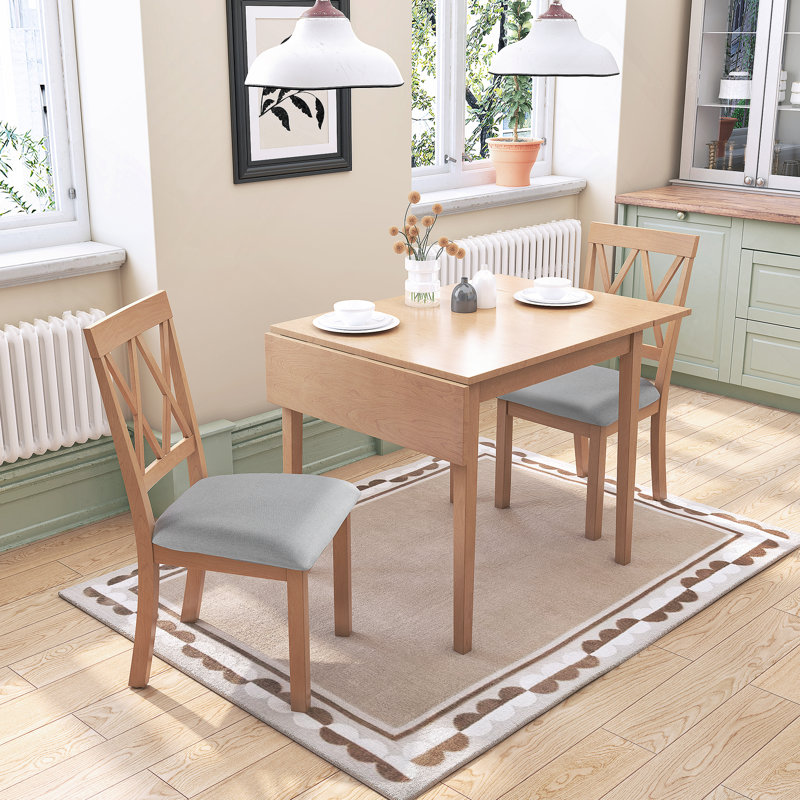 Ensemble de table de salle à manger 3 pièces exquis pour des espaces de salle à manger harmonieux, parfait pour les rassemblements formels et décontractés